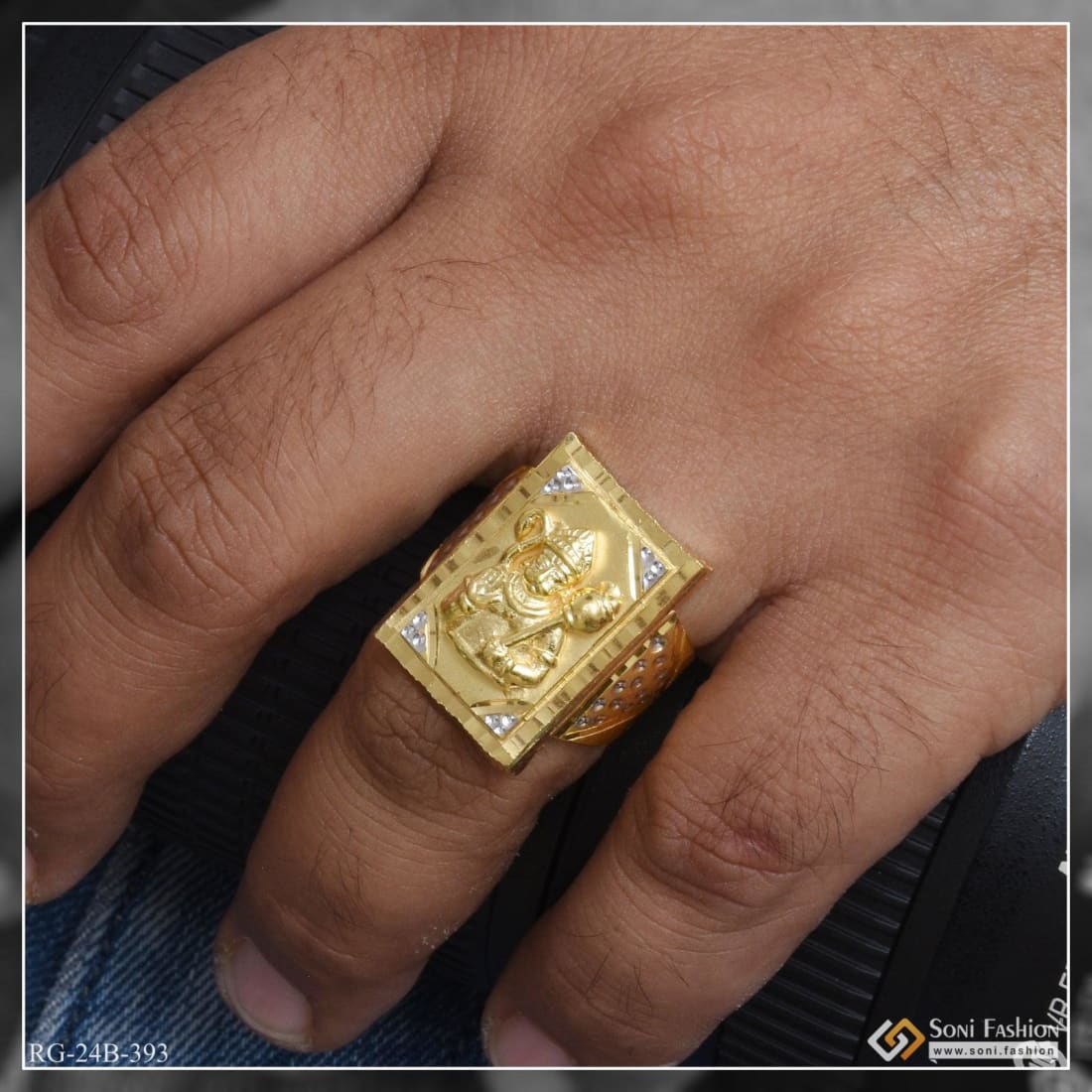 1 gram gold plated hanumanji chic design superior quality ring style b393 soni fashion 499